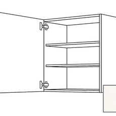 Kuchynská skrinka horní Naturel Erika24 s dvierkami 60x72x35 cm bílá lesk 450.W601.L