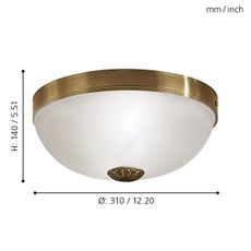EGLO 82741 - Stropné svietidlo IMPERIAL 2xE27/60W/230V