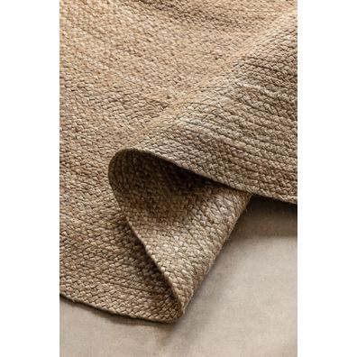 Hanse Home , Kusový koberec Jute Braided 106006 Grey Brown, 100x100 (priemer) kruh, hnedá, chodba / predsieň