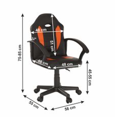 KONDELA Madan New kancelárske kreslo čierna ekokoža / oranžová
