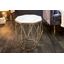 Estila Moderný biely príručný stolík Diamond Marble s mosadznou podstavou v prevedení mramor 50cm