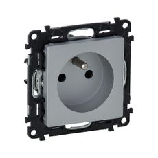 Legrand 753380 - Zásuvka domová VALENA LIFE 250V/16A 2P+T AS. hliník