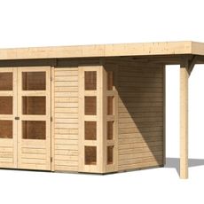 Drevený záhradný domček KERKO 4 s prístavkom 150 Lanitplast