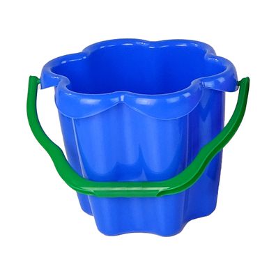 LEAN TOYS Modrý kýblik na piesok v tvare kvietka