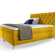 Wilsondo Čalúnená boxspring posteľ s matracom Guliette 120x200 - žltá