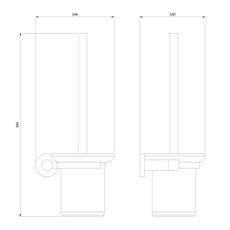 OMNIRES MP60620BL - Nástenná WC štetka MODERN PROJECT matná čierna