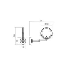 Redo 01-3087 -LED Stm. kosmetické zrkadielko SELFIE LED/7W/230V 3000/4000/6000K biela