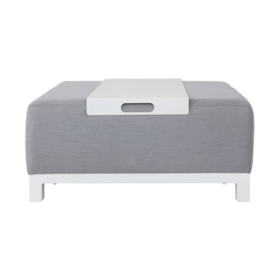 Záhradný set, svetlosivá/biela, aluminium, UBUL