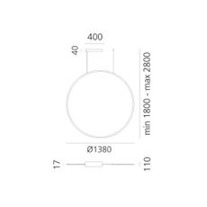 Artemide 1994260APP - LED Stm. luster na lanku DISCOVERY LED/84W/230V bronzová
