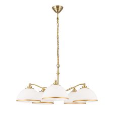 Orion LU 1838/5 - Luster na reťazi OLD LAMP 5xE27/40W/230V biela/mosadz