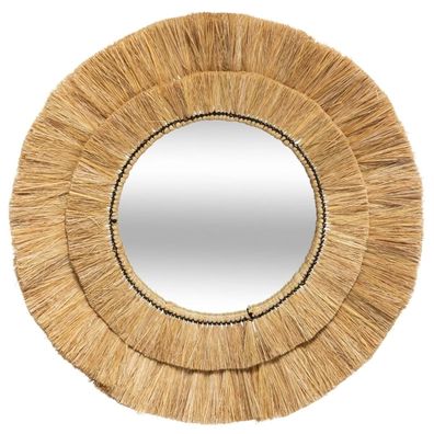 Atmosphera - Nástenné zrkadlo ALBA pr. 57 cm rafia