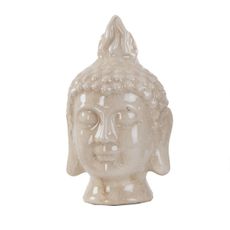 Estila Dizajnová etno dekorácia Budha v tvare busty v béžových odtieňoch s vintage efektom popraskanej glazúry 20 cm