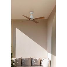 FARO 34105 - Stropný ventilátor TYPHOON M hnedá/biela pr. 130 cm IP44 + DO