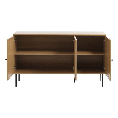 Nízka komoda v dekore duba v prírodnej farbe 140x80 cm Pensacola – Unique Furniture