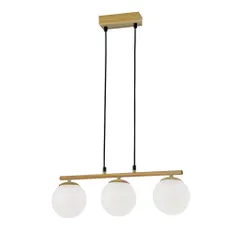 Závesné svietidlo so skleneným tienidlom v bielo-prírodnej farbe Carrine – Candellux Lighting