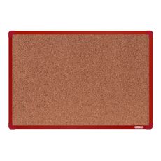 Korková nástenka boardOK v hliníkovom ráme, 600 x 900 mm, červený rám