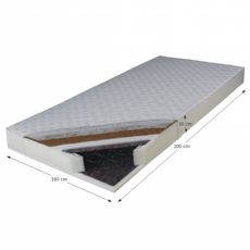 KONDELA Kokos Medium pružinový matrac 160x200 cm pružiny / plsť / PUR / latex-kokos doska / látka