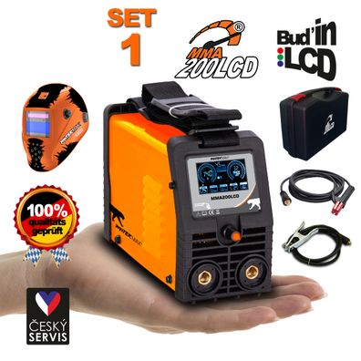PANTERMAX MMA200LCD invertorová zváračka MMA/TIG + Káble 2m + Kukla + Plastový Kufor