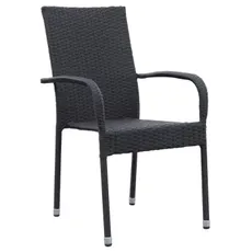 Záhradná stolička Alford, čierna, s podsedákom%