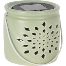 ,Solárny lampáš Darena zelená, 9,2 x 9 x 11 cm, porcelán