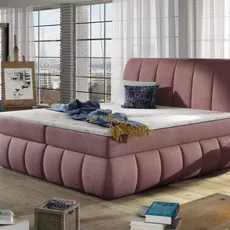 Posteľ Boxspring Vincenzia 200x180, ružová (Mat Velvet 63 - BVI 17)