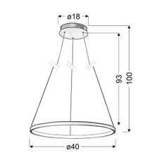 LED Luster na lanku LUNE LED/25W/230V