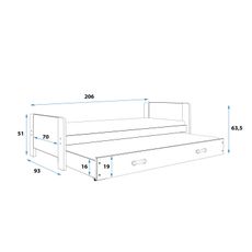 Detská posteľ DAREK 80x200 cm - biela
