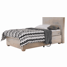 Elektrická polohovacia posteľ, boxspring, béžová/dub artisan, 120x200, TIANA