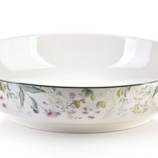 Affekdesign Porcelánový hluboký talíř/mísa FACCIA VERDE 22 cm bílý s květinami