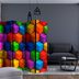 Paraván Colorful Geometric Boxes Dekorhome 135x172 cm (3-dielny)