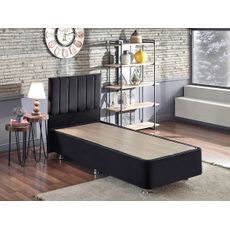 Elegantná jednolôžková posteľ Ela s úložným priestorom - čierna 100 x 200 cm