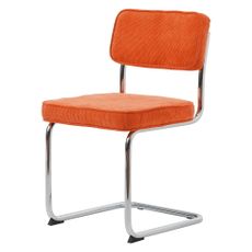 Oranžová menčestrová jedálenská stolička Rupert – Unique Furniture