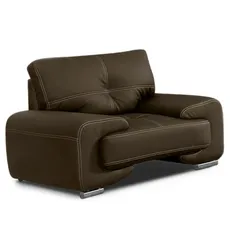 kreslo Omega, biela koženka + čierna niť