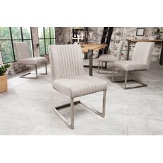 Estila Industriálna jedálenská stolička Inspirativo 57cm so svetlosivým poťahom