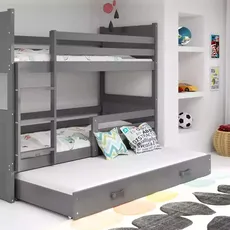 Interbeds Poschodová posteľ Rico 3 trojmiestna 190cm x 80cm sivá