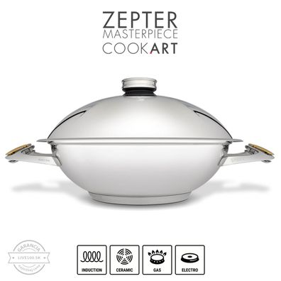 Zepter Wok panvica ø 30 cm, nepriľnavý povrch leštený