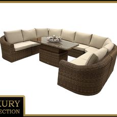 Deokork Ratanová modulová jedálenská zostava BORNEO LUXURY pre 8 osôb (hnedá)