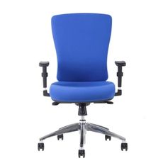 Kancelárska ergonomická stolička HALIA — látka, čierna / modrá