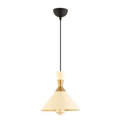Luster na lanku MONZA 1xE27/40W/230V pr. 25 cm krémová/zlatá