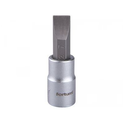 Hlavice zástrčná skrutkovač plochý, 1/4", 7mm, L 37mm, CrV/S2