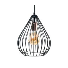 Čierne závesné svietidlo s kovovým tienidlom ø 24 cm – Opviq lights