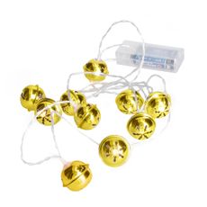 Solight 1v272 - LED Vianočná reťaz 10xLED/2xAA/teplá biela 1,8m rolničky