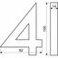 Hliníkové číslo 3 3D brúsený povrch RN.100LV.3.AL.3D