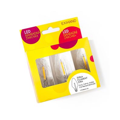 SADA 3x LED Náhradná žiarovka CONE E10/20V/0,1A číra