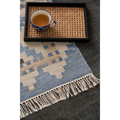 Diamond Carpets India , Ručne viazaný kusový koberec Casablanca DE 2255 Multi Colour, 200x290, modrá, chodba / predsieň