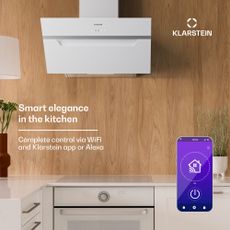 Klarstein BigBite 60 Smart, digestor, 60 cm, 305 m³/h, LED displej, sklenená predná časť, ovládanie aplikáciou