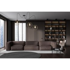 Luster na lanku MATT 3xE27/60W/230V pavúk čierna/zlatá