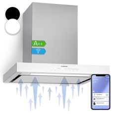 Klarstein Alinea 60 Smart, digestor, 60 cm, nástenný, WiFi, A++, 500 m3/h, dotykový displej