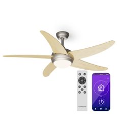 Klarstein Bolero 2 v 1 Smart, stropný ventilátor, O 132 cm, svetlo 55 W, diaľkové ovládanie, ovládanie cez aplikáciu, 2 smery chodu