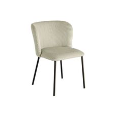 Estila Dizajnová moderná jedálenská stolička Olive v jemnej zelenej farbe s vrúbkovaným poťahom v retro nádychu 75 cm